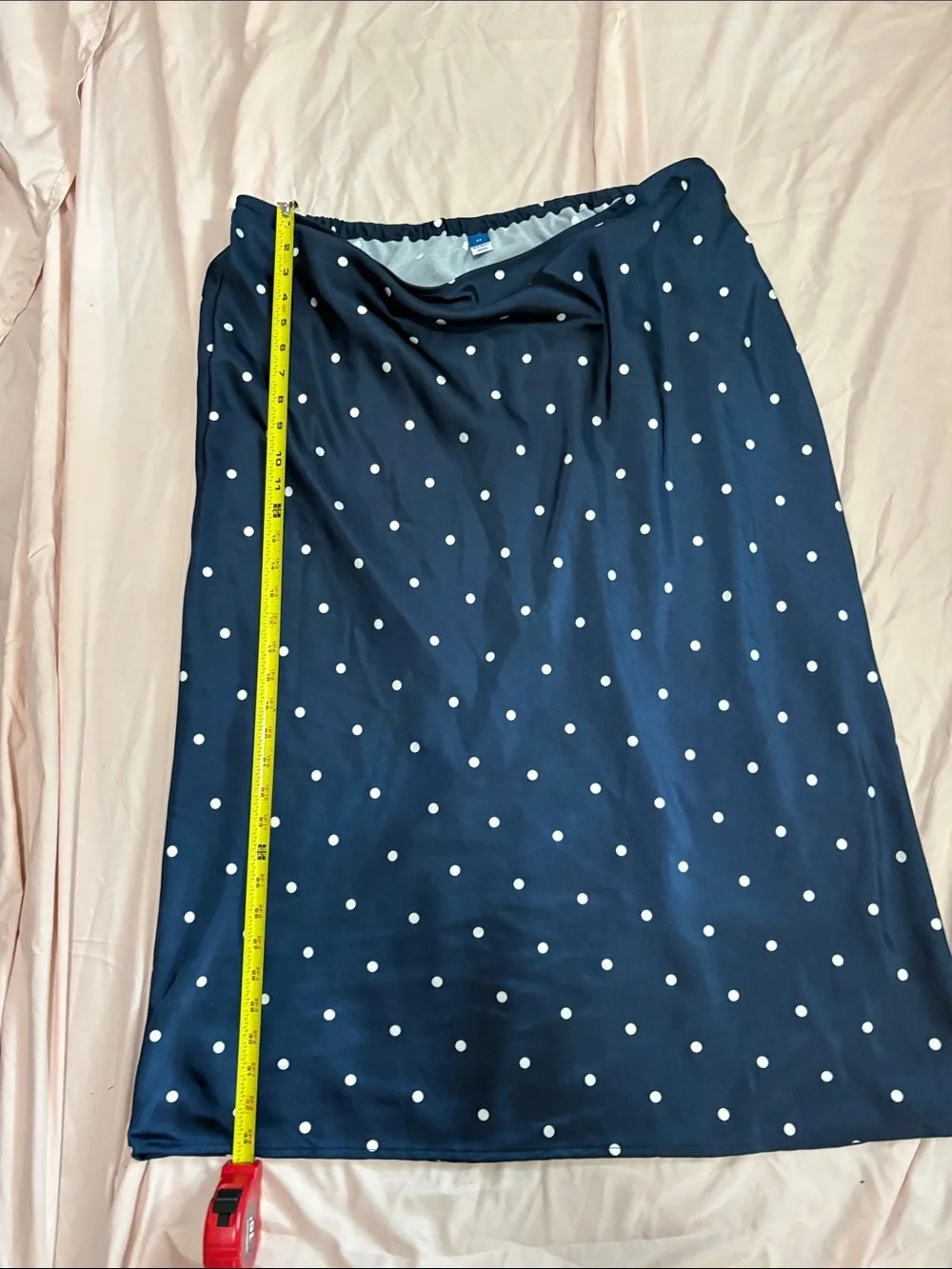 Old Navy Navy Blue Polka Dot Midi Skirt